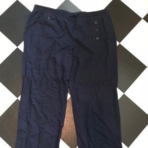 Navy blue linen trousers